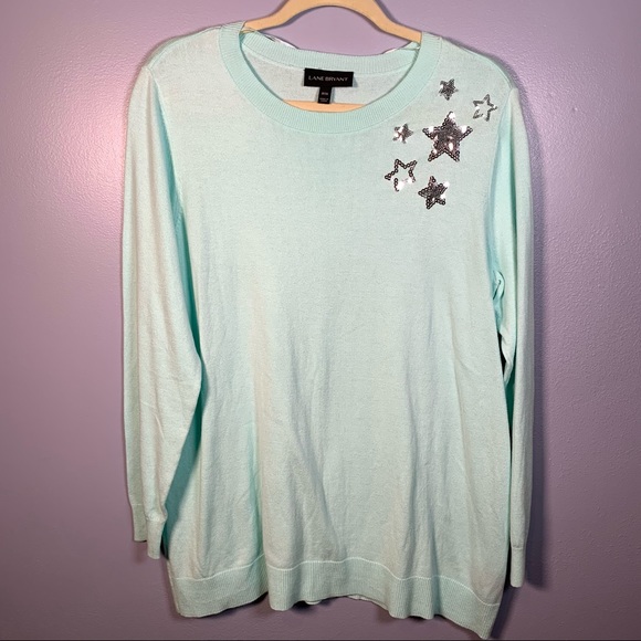 Lane Bryant Sequin Star Sweater - Picture 1 of 3